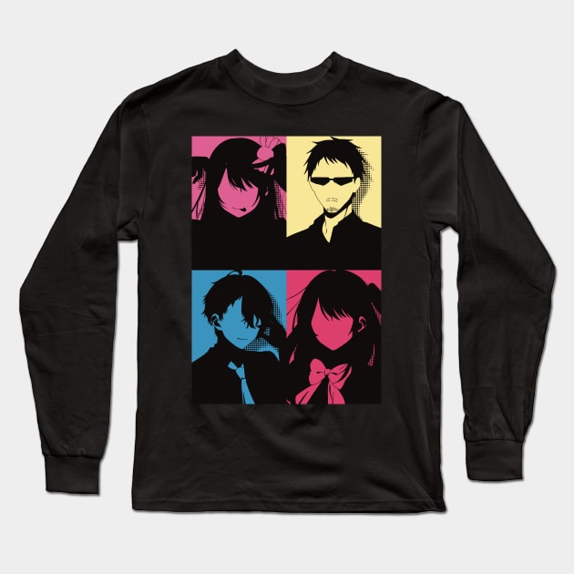 Oshi no Ko or My Star All Anime MC : Ai Hoshino, Ichigo Saitou, Aquamarine, and Ruby in Awesome Minimalist Vintage Pop Art Design Long Sleeve T-Shirt by Animangapoi